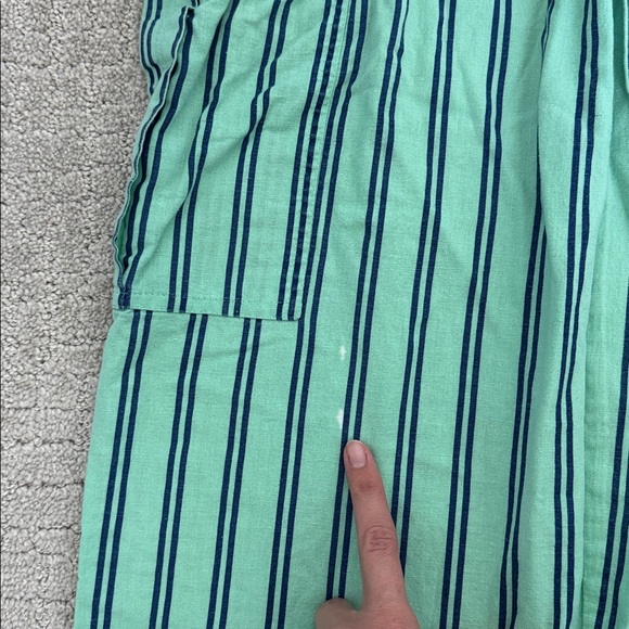 Damson Madder “sydney coastal cargo pants” mint green stripe drawstring linen - Picture 8 of 12